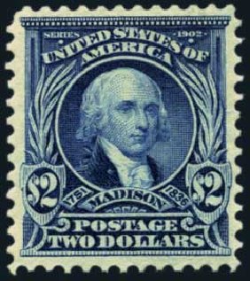 US Stamp Value Scott #312: 1903 US$2.00 Madison. Harmer-Schau Auction Galleries, Jan 2014, Sale 100, Lot 551