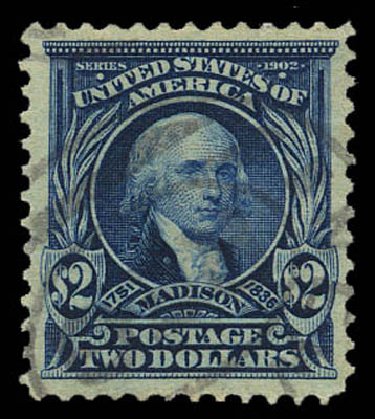 US Stamps Values Scott Catalog # 312 - 1903 US$2.00 Madison. Matthew Bennett International, Mar 2011, Sale 337, Lot 2784
