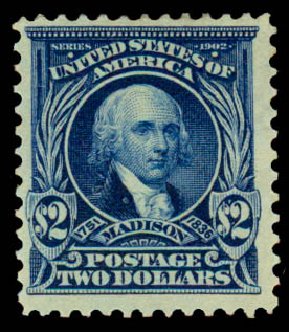 Value of US Stamps Scott Cat. 312: 1903 US$2.00 Madison. Daniel Kelleher Auctions, Sep 2013, Sale 639, Lot 3414