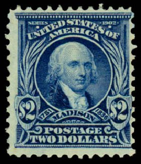 Costs of US Stamp Scott Catalog #312: 1903 US$2.00 Madison. Daniel Kelleher Auctions, Sep 2013, Sale 639, Lot 424