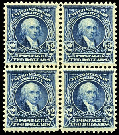 Cost of US Stamp Scott Cat. 312: 1903 US$2.00 Madison. Matthew Bennett International, Apr 2008, Sale 326, Lot 315