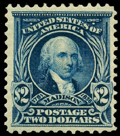 Values of US Stamps Scott Catalogue # 312: US$2.00 1903 Madison. Matthew Bennett International, Jun 2008, Sale 328, Lot 852
