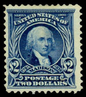 US Stamps Prices Scott # 312: US$2.00 1903 Madison. Daniel Kelleher Auctions, Sep 2013, Sale 639, Lot 422
