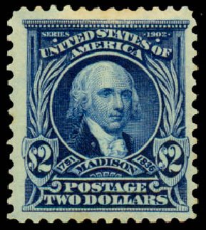 US Stamp Value Scott Catalog #312 - US$2.00 1903 Madison. Daniel Kelleher Auctions, Dec 2013, Sale 640, Lot 293
