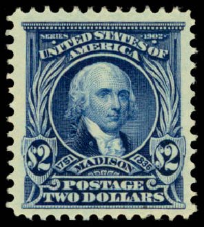US Stamps Price Scott Catalog 312: US$2.00 1903 Madison. Daniel Kelleher Auctions, Sep 2013, Sale 639, Lot 1116