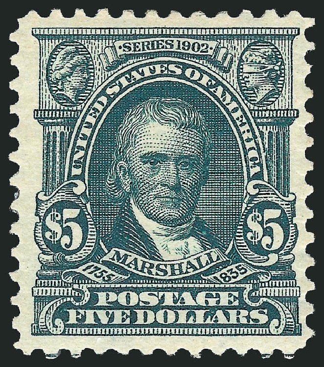 Values of US Stamp Scott # 313: US$5.00 1903 Marshall. Robert Siegel Auction Galleries, Mar 2011, Sale 1007, Lot 2607