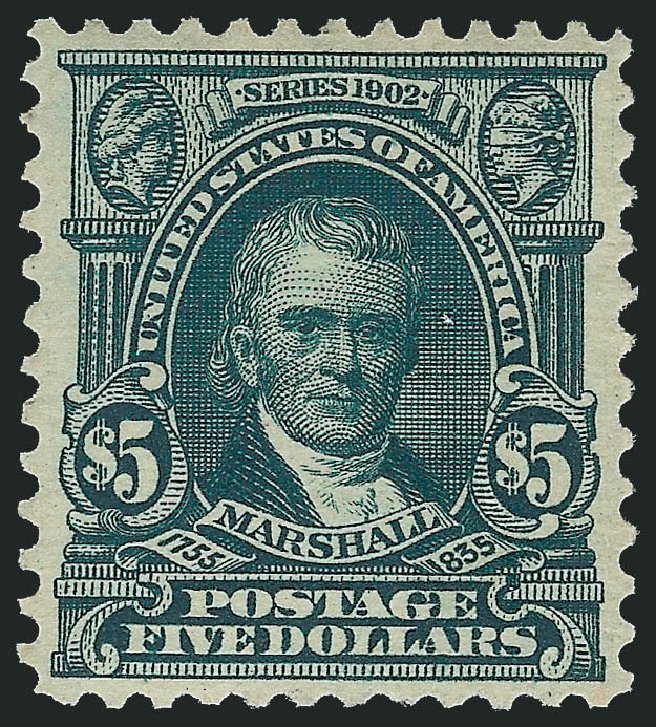 US Stamp Price Scott #313: 1903 US$5.00 Marshall. Robert Siegel Auction Galleries, Mar 2014, Sale 1067, Lot 1377