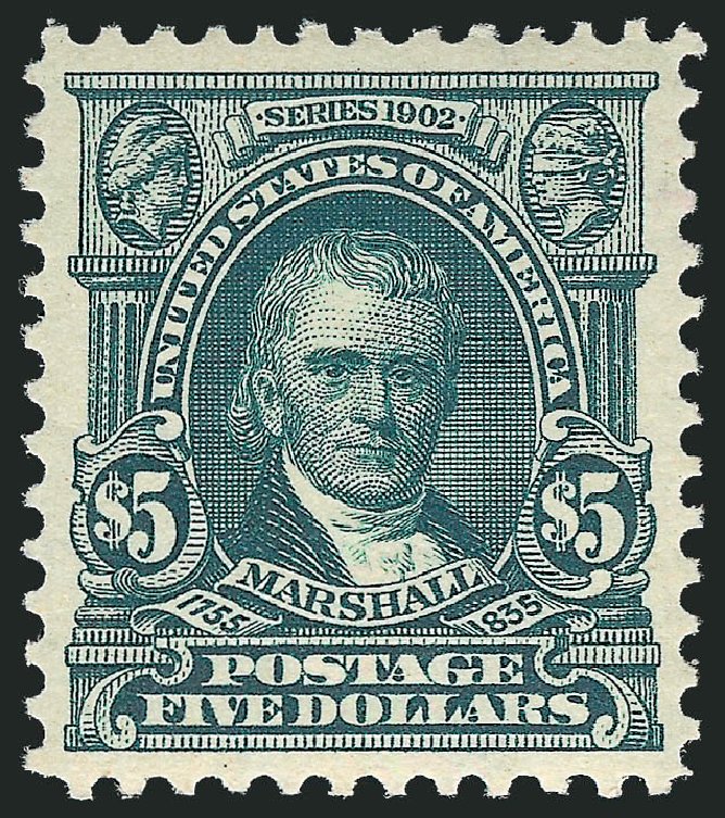 US Stamp Prices Scott Catalog 313 - 1903 US$5.00 Marshall. Robert Siegel Auction Galleries, Sep 2009, Sale 976, Lot 1887