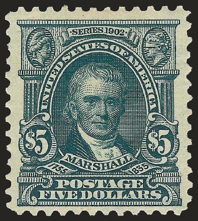 Values of US Stamps Scott Catalogue # 313: 1903 US$5.00 Marshall. Robert Siegel Auction Galleries, Jun 2010, Sale 992, Lot 2407