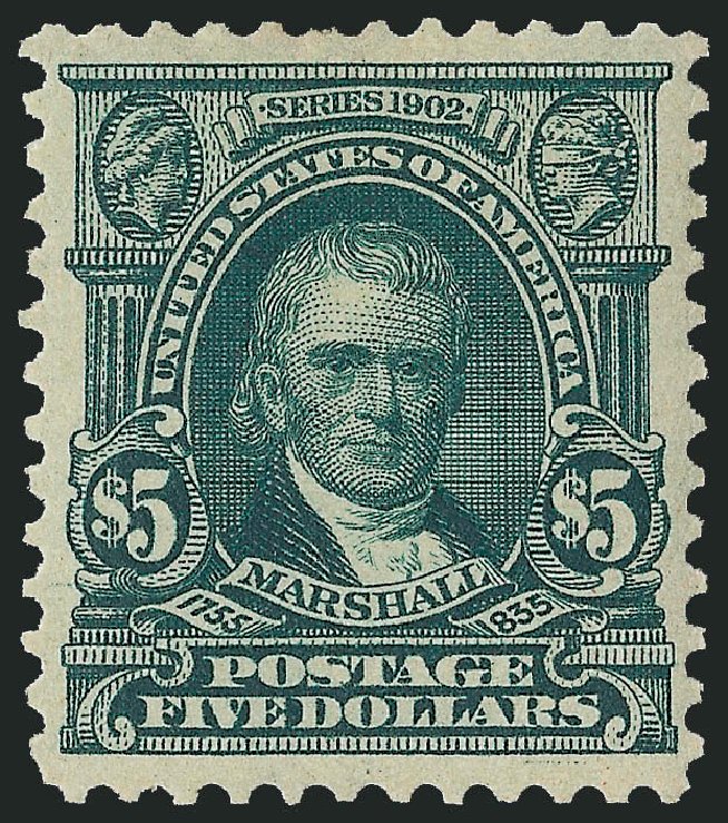 US Stamps Prices Scott Cat. 313: 1903 US$5.00 Marshall. Robert Siegel Auction Galleries, Mar 2011, Sale 1007, Lot 2608