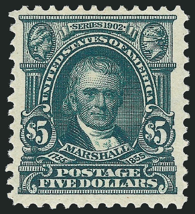 Cost of US Stamp Scott 313 - 1903 US$5.00 Marshall. Robert Siegel Auction Galleries, Jun 2011, Sale 1011, Lot 679