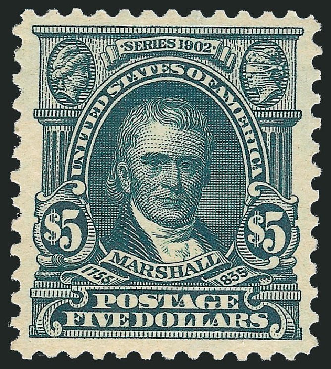 US Stamps Values Scott Catalogue #313: US$5.00 1903 Marshall. Robert Siegel Auction Galleries, Jun 2012, Sale 1026, Lot 1369