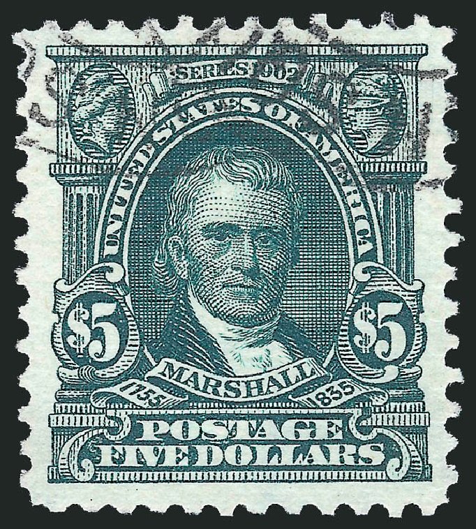 Value of US Stamp Scott Catalogue # 313 - 1903 US$5.00 Marshall. Robert Siegel Auction Galleries, Sep 2012, Sale 1028, Lot 309