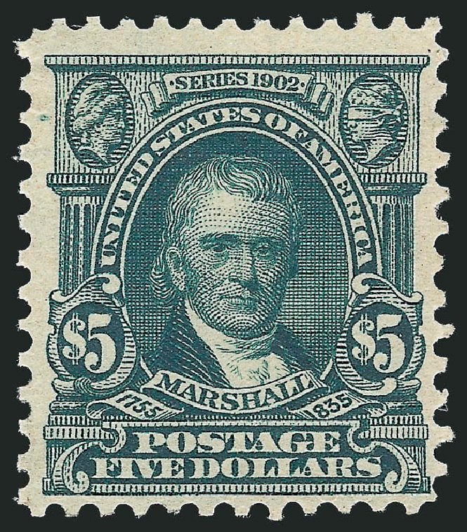 US Stamp Values Scott Cat. #313 - 1903 US$5.00 Marshall. Robert Siegel Auction Galleries, Sep 2009, Sale 976, Lot 1889