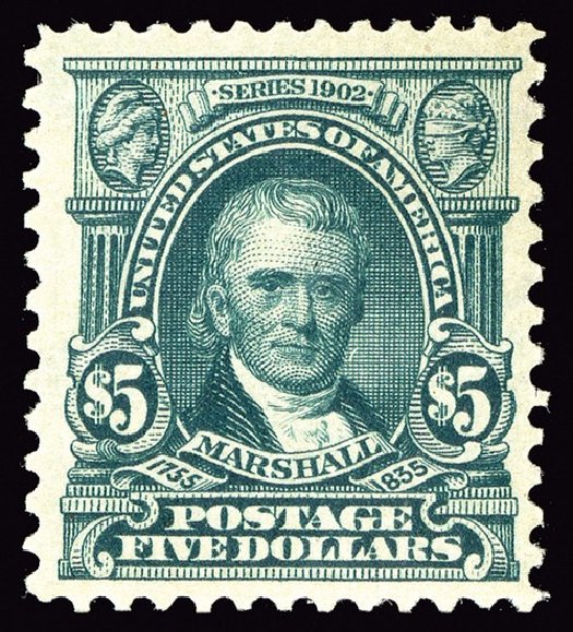 Cost of US Stamp Scott Catalogue #313 - US$5.00 1903 Marshall. Spink Shreves Galleries, May 2014, Sale 148, Lot 259