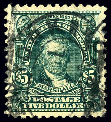 US Stamps Value Scott Catalogue 313: US$5.00 1903 Marshall. Matthew Bennett International, Dec 2008, Sale 330, Lot 1740