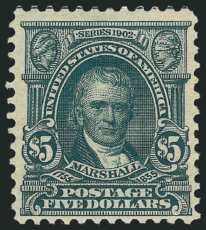 Price of US Stamps Scott # 313: 1903 US$5.00 Marshall. Robert Siegel Auction Galleries, Jun 2012, Sale 1026, Lot 1370