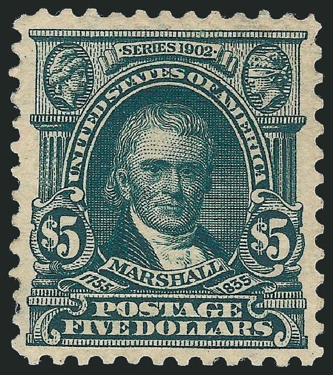 US Stamp Value Scott Cat. #313: 1903 US$5.00 Marshall. Robert Siegel Auction Galleries, Apr 2014, Sale 1068, Lot 230