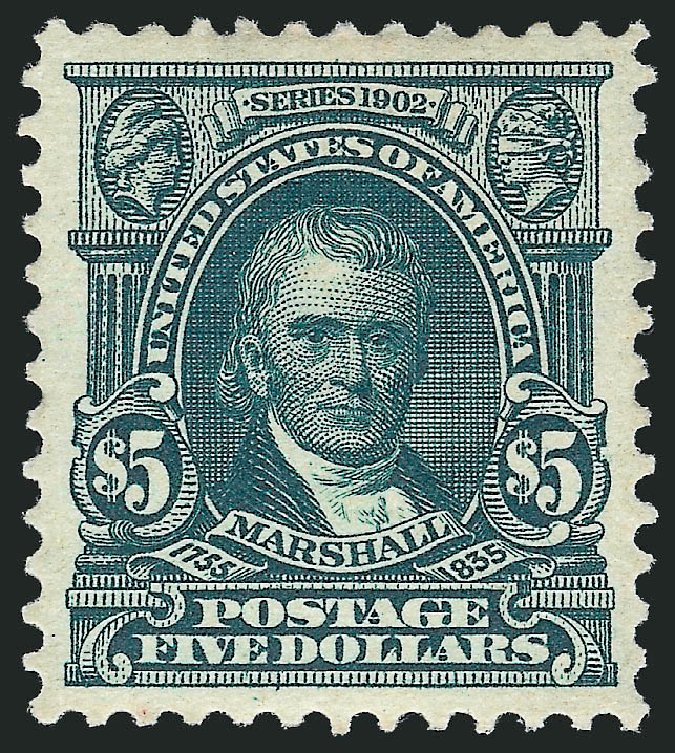 Values of US Stamps Scott Catalogue # 313: 1903 US$5.00 Marshall. Robert Siegel Auction Galleries, Feb 2010, Sale 983, Lot 200