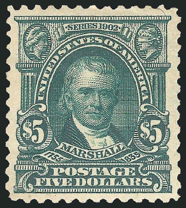 US Stamp Prices Scott Catalogue 313 - US$5.00 1903 Marshall. Robert Siegel Auction Galleries, Oct 2010, Sale 997, Lot 5861
