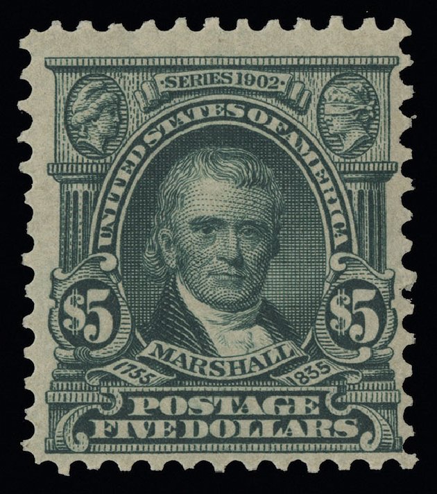 Cost of US Stamp Scott Catalog # 313 - 1903 US$5.00 Marshall. Spink Shreves Galleries, Aug 2013, Sale 144, Lot 201