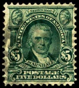 US Stamp Price Scott Catalog # 313 - US$5.00 1903 Marshall. Harmer-Schau Auction Galleries, Feb 2012, Sale 92, Lot 1084
