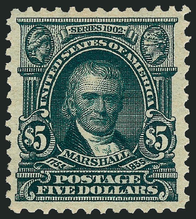 US Stamp Prices Scott # 313: US$5.00 1903 Marshall. Robert Siegel Auction Galleries, Oct 2008, Sale 963, Lot 924