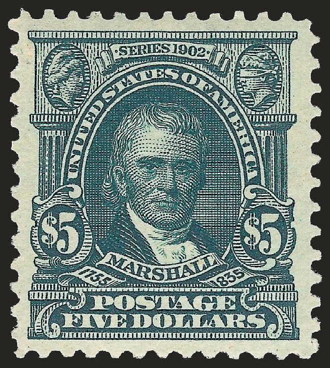 US Stamps Value Scott Catalogue #313: US$5.00 1903 Marshall. Robert Siegel Auction Galleries, Apr 2009, Sale 972, Lot 3284