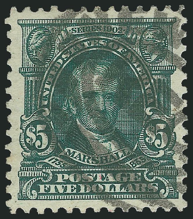 US Stamp Price Scott Catalogue 313: 1903 US$5.00 Marshall. Robert Siegel Auction Galleries, Dec 2009, Sale 982, Lot 5704
