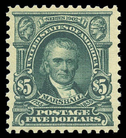Values of US Stamps Scott Cat. #313: US$5.00 1903 Marshall. Matthew Bennett International, Sep 2010, Sale 331, Lot 685