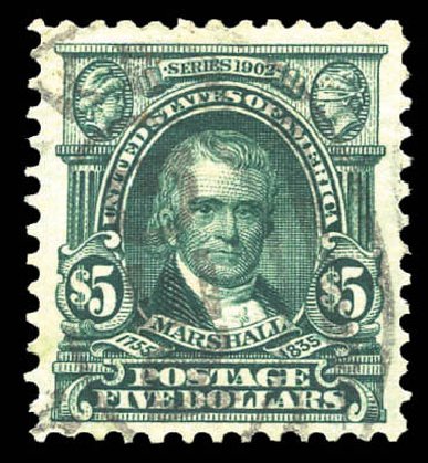 US Stamps Price Scott Cat. 313 - US$5.00 1903 Marshall. Matthew Bennett International, Mar 2011, Sale 337, Lot 2785