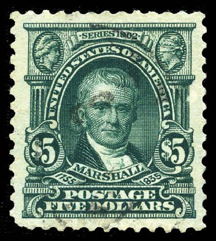 US Stamps Price Scott #313 - US$5.00 1903 Marshall. Matthew Bennett International, Sep 2011, Sale 338, Lot 1915
