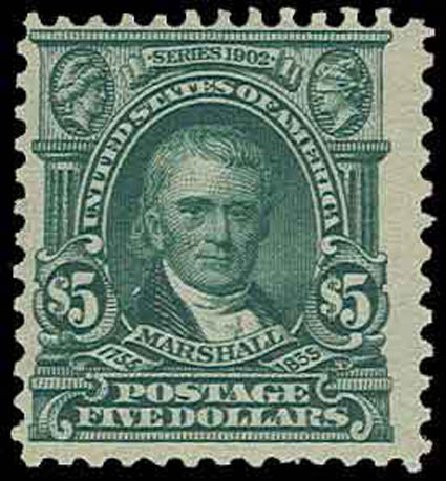 Prices of US Stamp Scott Catalog 313: US$5.00 1903 Marshall. H.R. Harmer, Nov 2013, Sale 3004, Lot 1225