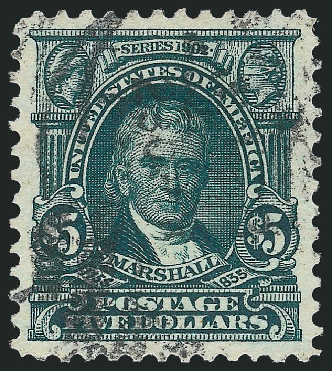 Costs of US Stamp Scott Catalog # 313 - US$5.00 1903 Marshall. Robert Siegel Auction Galleries, Oct 2012, Sale 1032, Lot 3442