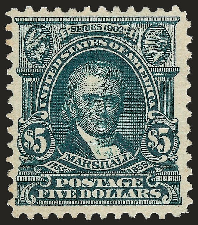 Values of US Stamp Scott Catalog #313 - 1903 US$5.00 Marshall. Robert Siegel Auction Galleries, Jun 2010, Sale 992, Lot 2412