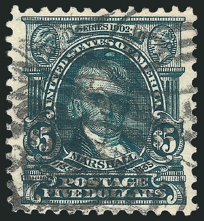 US Stamps Prices Scott Catalogue 313: US$5.00 1903 Marshall. Robert Siegel Auction Galleries, Jul 2013, Sale 1050, Lot 473