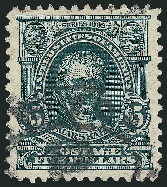 Values of US Stamps Scott Cat. 313: 1903 US$5.00 Marshall. Robert Siegel Auction Galleries, Dec 2009, Sale 982, Lot 5703