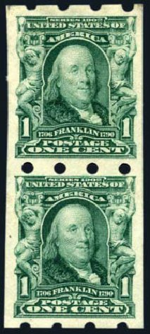 Cost of US Stamps Scott Catalogue # 314 - 1c 1906 Franklin Imperf. Harmer-Schau Auction Galleries, Aug 2011, Sale 90, Lot 1857