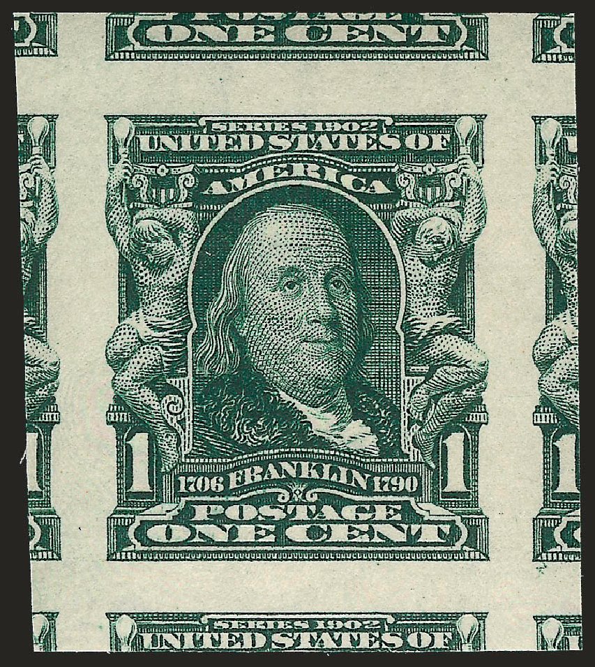 US Stamps Prices Scott Cat. # 314: 1c 1906 Franklin Imperf. Robert Siegel Auction Galleries, Sep 2009, Sale 968B, Lot 387
