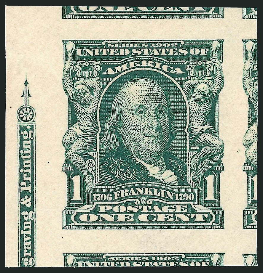 Value of US Stamps Scott Cat. # 314 - 1906 1c Franklin Imperf