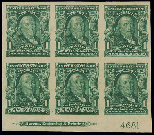 Costs of US Stamp Scott Catalog # 314 - 1c 1906 Franklin Imperf. Matthew Bennett International, Jun 2008, Sale 328, Lot 855