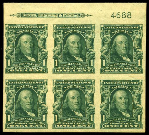 Costs of US Stamps Scott Catalogue #314 - 1c 1906 Franklin Imperf. Matthew Bennett International, Jun 2008, Sale 328, Lot 856