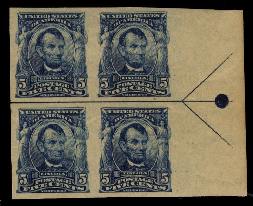 Price of US Stamp Scott Cat. # 315: 1908 5c Lincoln Imperf. Cherrystone Auctions, Mar 2010, Sale 201003, Lot 167