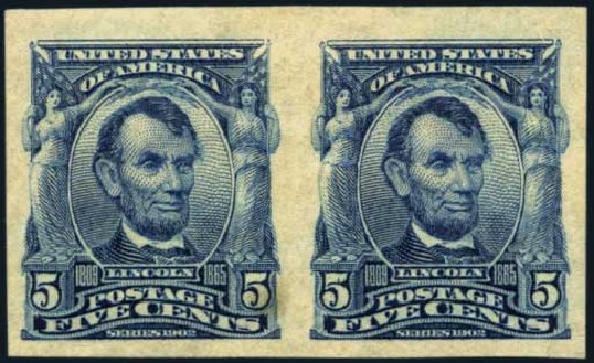 US Stamps Price Scott Catalogue #315: 5c 1908 Lincoln Imperf. Harmer-Schau Auction Galleries, Jan 2014, Sale 100, Lot 557