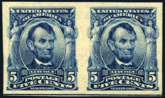 Prices of US Stamp Scott #315: 5c 1908 Lincoln Imperf. Harmer-Schau Auction Galleries, Jun 2008, Sale 78, Lot 1507