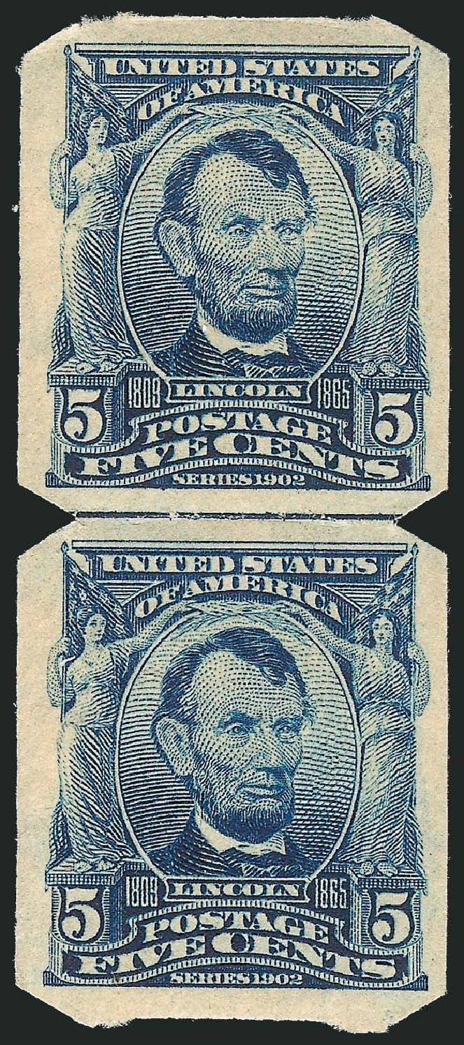 Values of US Stamps Scott Cat. 315: 5c 1908 Lincoln Imperf. Robert Siegel Auction Galleries, Apr 2014, Sale 1068, Lot 237