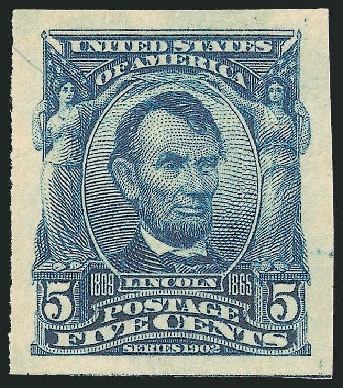 Cost of US Stamps Scott Catalogue 315: 5c 1908 Lincoln Imperf. Robert Siegel Auction Galleries, Nov 2012, Sale 1034, Lot 308