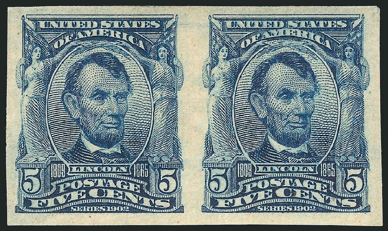 Values of US Stamp Scott Cat. 315 - 1908 5c Lincoln Imperf. Robert Siegel Auction Galleries, Mar 2013, Sale 1040, Lot 1678