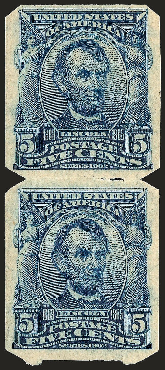 US Stamp Price Scott Cat. 315: 5c 1908 Lincoln Imperf. Robert Siegel Auction Galleries, Dec 2008, Sale 967, Lot 4608