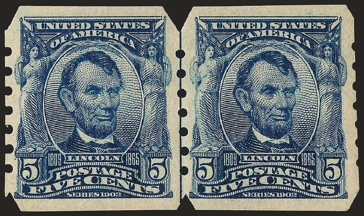 US Stamps Price Scott #315: 5c 1908 Lincoln Imperf. Robert Siegel Auction Galleries, Dec 2008, Sale 967, Lot 4618